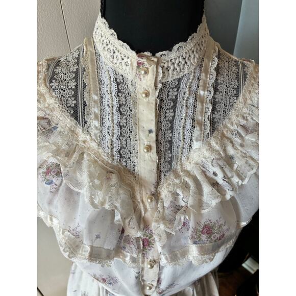 Vintage 70s Gunne Sax Jeunes Filles by Jessica Prairie Dress Size 14 Floral RARE - Picture 10 of 13